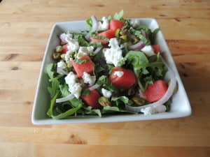 watermelon feta arugula salad