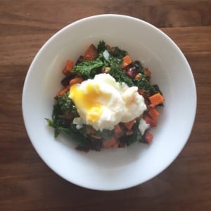 breakfast hash with poached egg