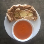 Ginger-Lime Salmon Pouches w/ Roasted Red Pepper & Sweet Potato Soup