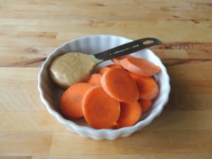 Sliced Carrots with Almond Butter or Peanut Butter
