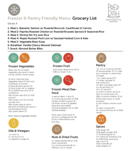 Freezer & Pantry Meal Plan, Screenshot